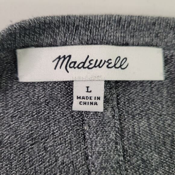 Madwell Women's Coffeehouse Cardigan Open Front Pockets Size Large Gray F04610 - Picture 4 of 9